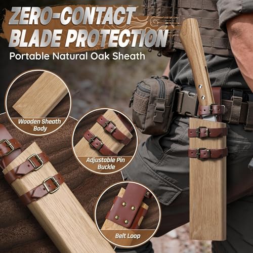 7.48 Inch Japanese Nata Knife - 3-in-1 Fixed Blade Outdoor Machete
