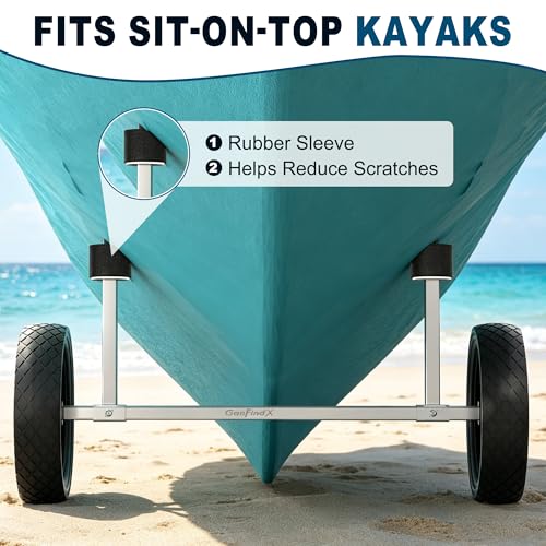 GanFindX 11 Inch Kayak Cart with Heavy Duty Stainless Steel Frame Supports 240 lbs