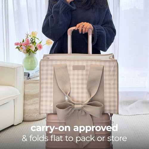 Jelly Tote Bag with Gingham Latte Variation Waterproof & Washable