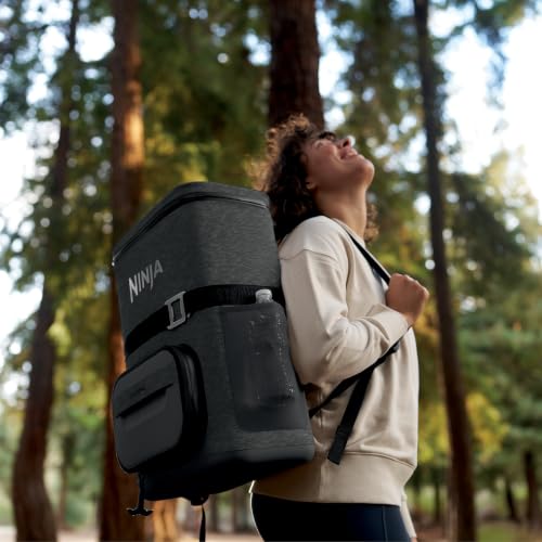 Ninja FrostVault Go Soft Backpack Cooler - Charcoal Gray, 24 Can Variation