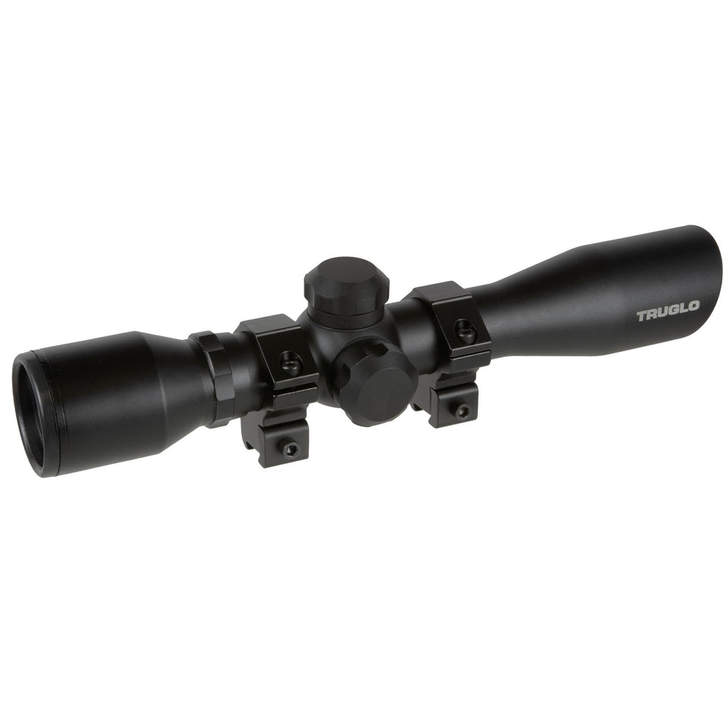 TRUGLO 4x32MM Compact Tactical Hunting Shooting Durable Waterproof Fogproof Scratch-Resistant Aluminum Tube Duplex Reticle Riflescope with Weaver-Style 3/8 Mount & Lens Covers Included