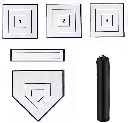 Baseball & Softball 5-Piece Base Set - Portable Carrying Bag, Weather-Resistant Rubber Bases