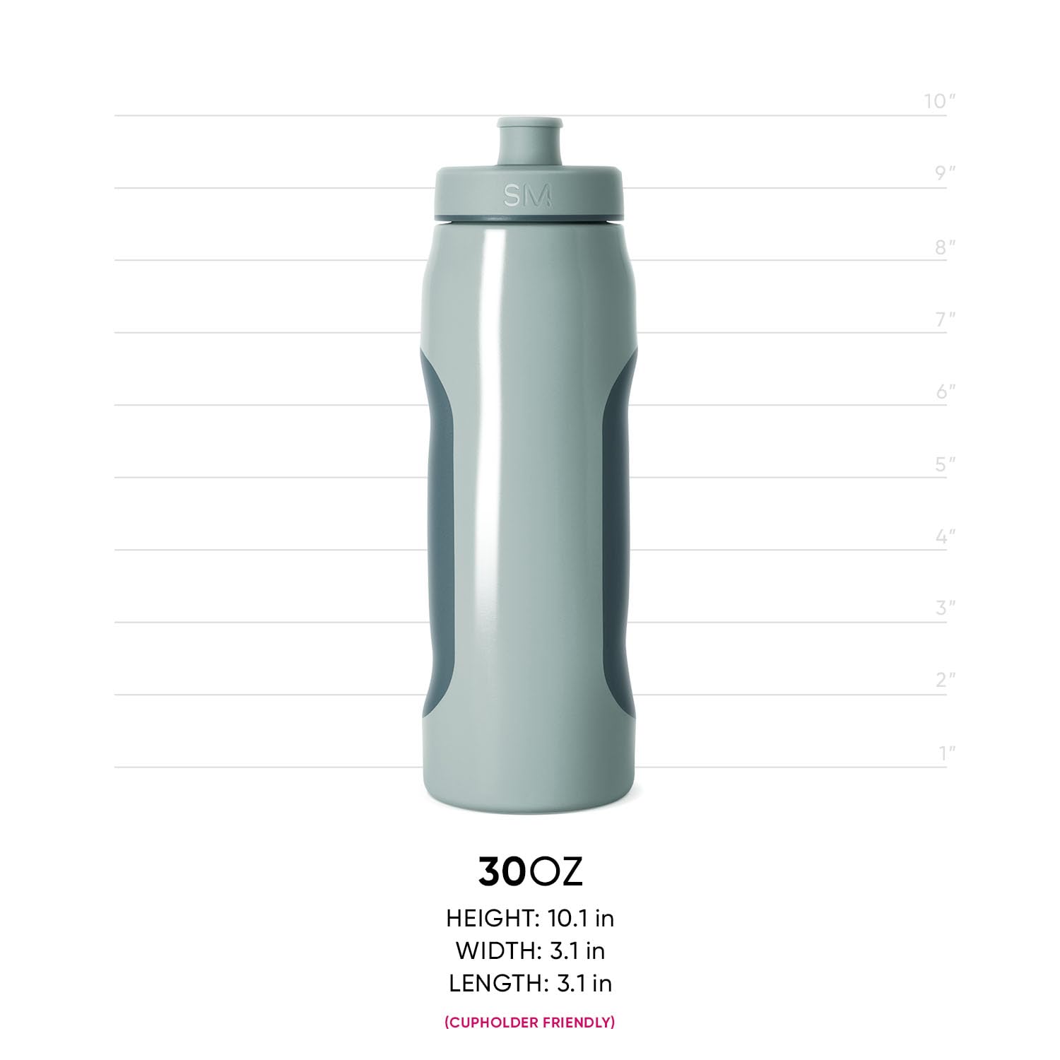 Simple Modern Rally Squeeze Plastic Water Bottle | 30oz Locking Leakproof Cup for Gym, Sports, Electrolytes, Travel | Sea Glass Sage Mix