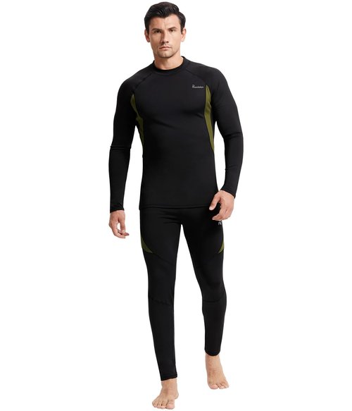 romision Thermal Underwear Long Johns for Men Fleece Lined Base Layer Cold Weather Hunting Gear Bottom and Top Set
