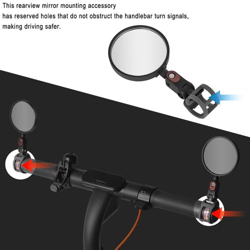 SKERTS Scooter Rear View Mirrors for Ninebot Black Rearview Mirrors Universal Fit for MAX G3, G30P, G2, G65, E3, E2 Plus II, E2 Pro, E2 Plus Scooter Accessories 2PCS