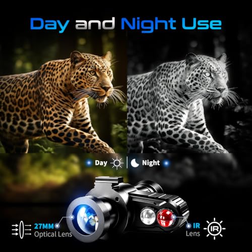 Head-Mounted Night Vision Monocular Goggles with Elastic Head Strap 7X Magnification