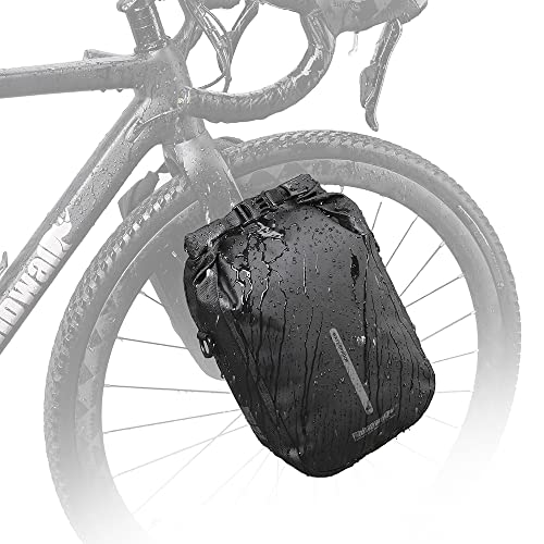 Rhinowalk 6L Front Fork Bag – Waterproof Bike Pannier/Shoulder Bag for E‑Scooters & Mountain Bikes (Black)