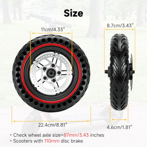 8.5 Inch Electric Scooter Wheel with Rim and Honeycomb Tire Replacement for Gotrax M365 XR