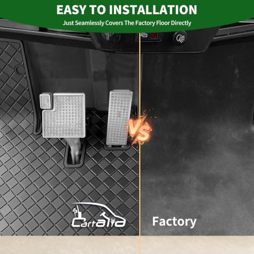 Black Trim Yamaha Drive 2 Golf Cart Floor Mat 2017-Up - Precise Fit, Anti-Slip