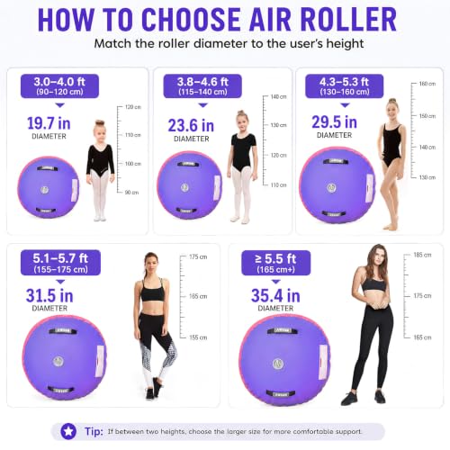 AWSUM Pink & Purple Gymnastics Air Barrel Tumbling Trainer 47.3 x 29.5 inches