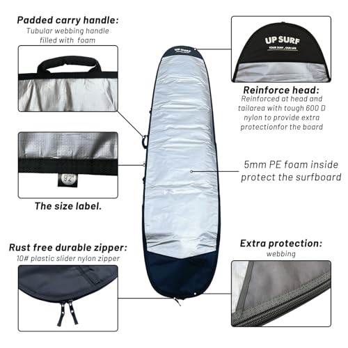 UP SURF Surfboard bag, Daylight Bags for Longboard, Size