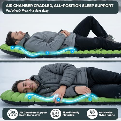 Ultralight Camping Sleeping Pad - ApolloAir Large Inflatable Mattress with R-Value 5.2
