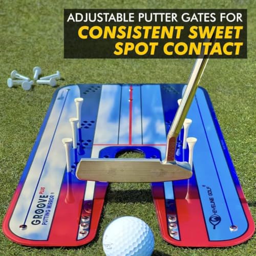 Groove Plus Large Putting Alignment Mirror - Golf Training Aid for Accurate Stroke