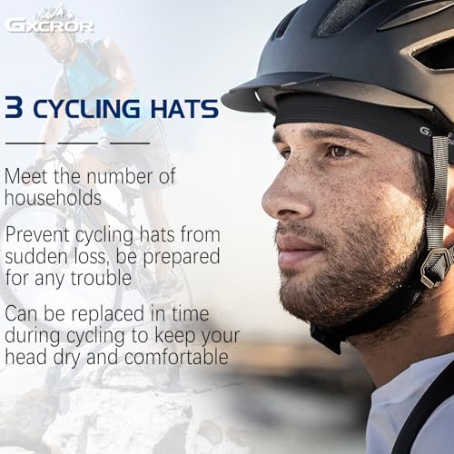GXCROR 3 Pack Cooling Skull Cap for Cycling and Motorcycle - Medium / Black Grey Blue