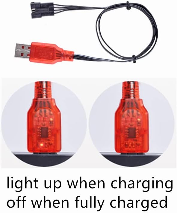 7.4V 600mAh Li-ion Battery by [Brand Name] - SM-4P Plug & USB Charger for Airsoft Guns & Gel Blasters