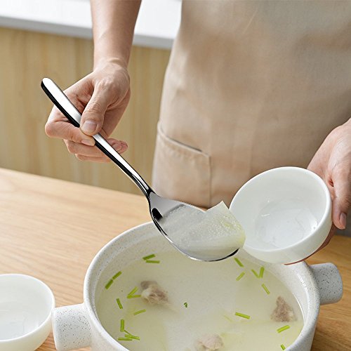 8-Piece Stainless Steel Buffet Serving Spoons Set - Durable & Easy to Wash