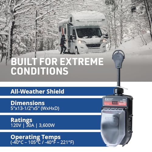 Progressive Industries EMS-PT30X Portable 30 Amp RV Surge Protector with Electrical Management System