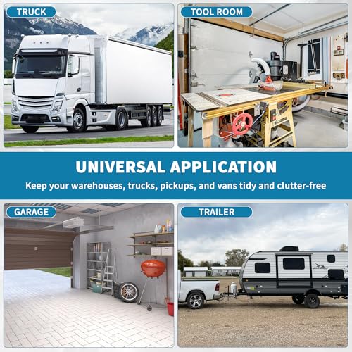 4 Pack E-Track Storage Bins for Truck Trailer Organization Heavy Duty Plastic