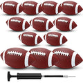 Jerify Size 9 Brown White Composite Leather Footballs 12 Pack with Pump