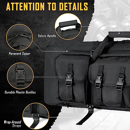DULCE DOM Black 42-inch Double Rifle & Pistol Soft Gun Case with Padded Compartments