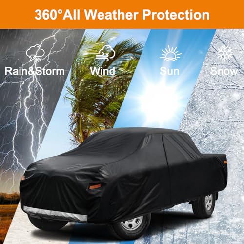 Kayme Heavy Duty Truck Cover for Dodge Ram 1500 Crew Cab Short Bed (2009-2025) PE-Black