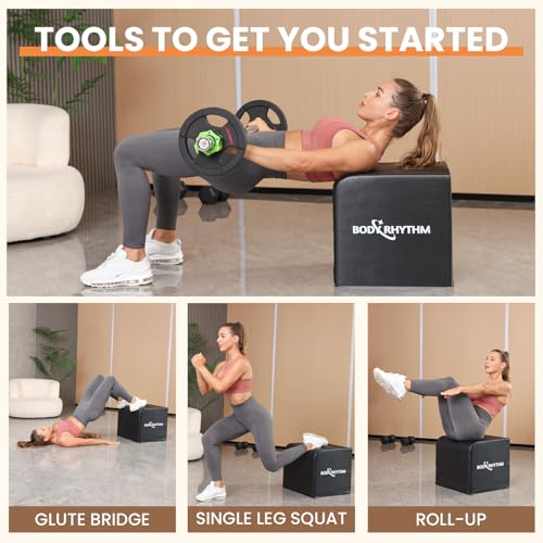 BODYRHYTHM Multi-Functional Glute & Total Body Workout Box for Hip Thrust and Jump Training
