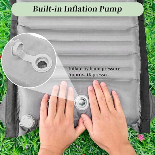Inflatable Folding Seat with Back Support - Green 2 Pack Portable Camping Chair
