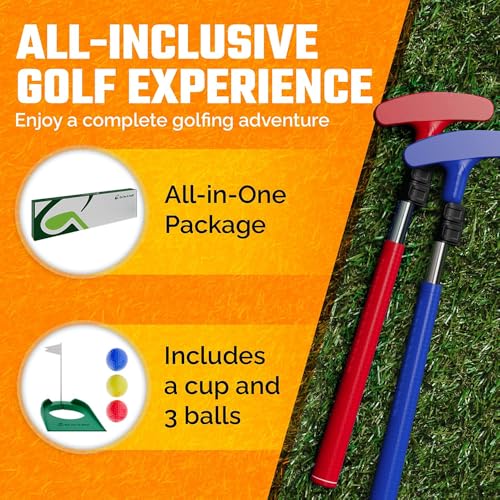 Kids Adjustable Golf Putter for Boys and Girls Ages 2-12 - Blue & Red