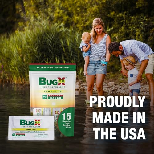 CoreTex Bug X FR DEET-Free Insect Repellent Wipes - 100 Pack, Natural Geranium Oil, Travel Size