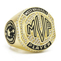 12 Pack MVP Football Baseball Basketball Soccer Championship Rings with Display Case - Gold Award Medals Set
