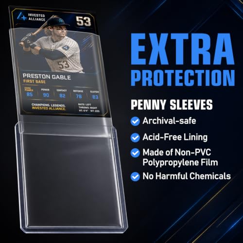 Invested Alliance 2000-Pack Card Sleeves & Toploaders Set – 1000 Clear 35PT Top Loaders + 1000 Penny Sleeves, For Trading & Sports Cards - Variation of 1000 Hard & Soft Sleeves