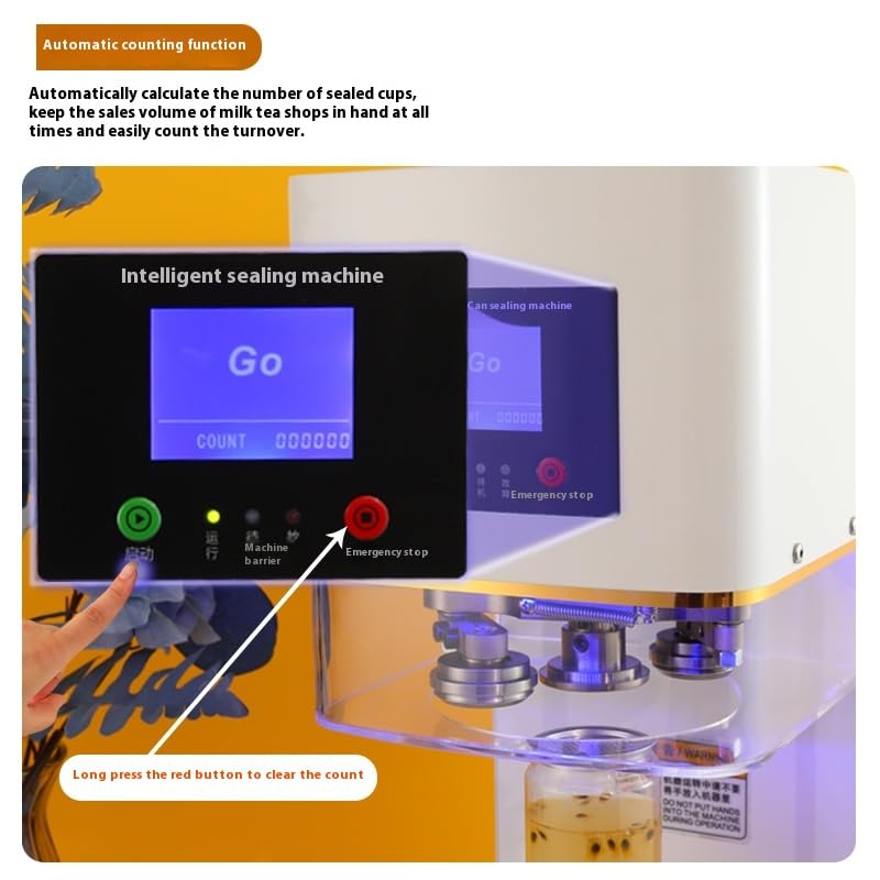 White Commercial Soda Can Sealer Machine, Adjustable Height, Automatic Can Sealer for Aluminum & Plastic Cans