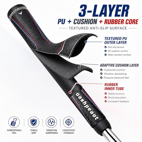 Oversize Plus Golf Grip Pack of 13 with Regripping Kit Non-Slip All-Weather Control
