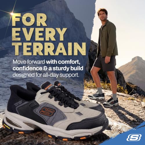 Skechers Mens Vigor 3.0 Slip-On Sneakers - Taupe/Black, Hands-Free
