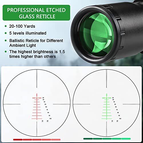 SVITVU Crossbow Scope 1.5-5x32 Red/Green Illuminated Reticle Waterproof 300-450FPS