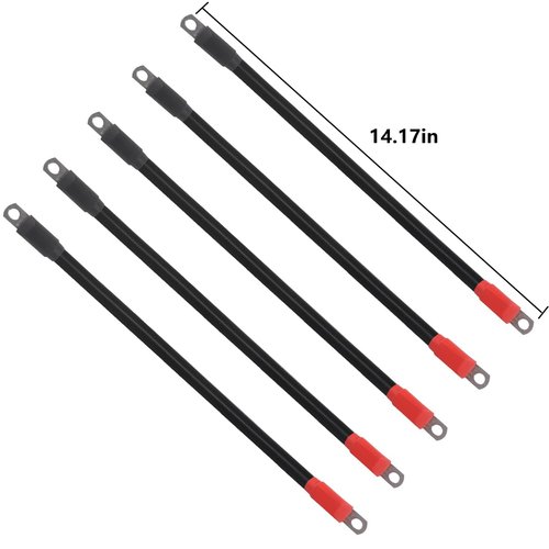 WLOOD Golf Cart Battery Cable Set for Club Car DS 1995-Up 48 Volt, 4 Gauge Welding Cable(Set of 5)
