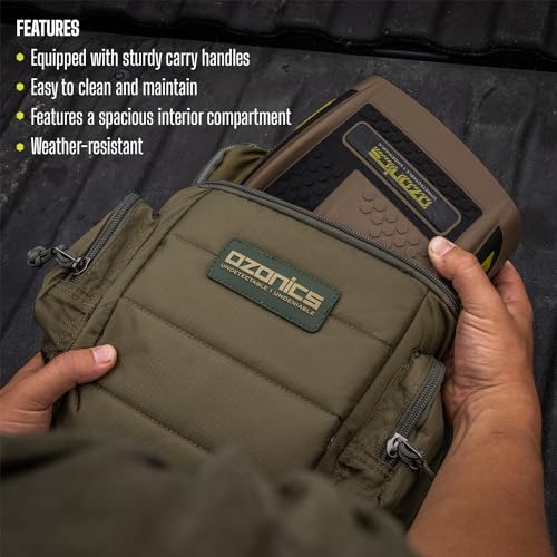Ozonics SG-BAG2 Green Carry Bag for HR230/HR300/HR500 Ozone Generators, Lightweight Travel Case with Pouches