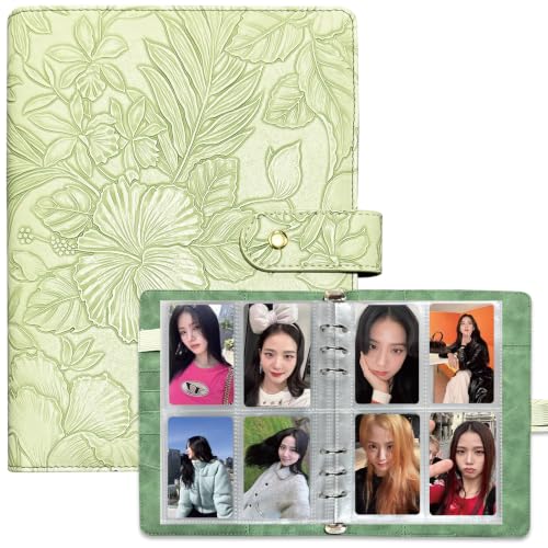 KPOP A5 6 Ring Photocard Binder Green - Portable Card Album with 240 Pockets