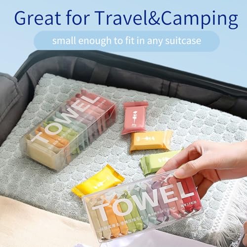 Colorful Disposable Compressed Towels - 28 Pcs Travel Washcloth Tablets