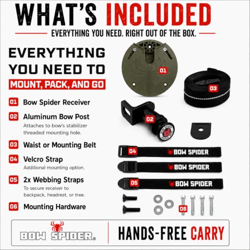 Bow Spider Compound Bow Sling Alternative - Green, Hands-Free Bow Carrier