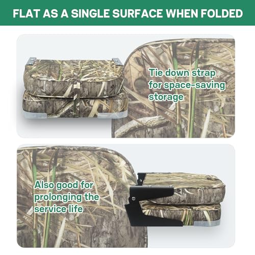 ERGOSEAT 2-Pack Folding Boat Seats with Camo Padding - Mossy Oak Shadow Grass Habitat