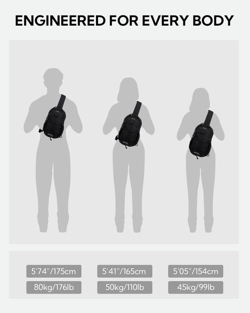 WATERFLY Small Crossbody Sling Bag: RFID Blocking Anti Theft Sling Backpack Chest Bag Travel Hiking Daypack Man Woman