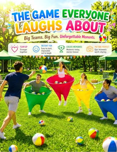 Outdoor Granny Pants Yard Game Set - 8 Color Variations with Balls & Pumps, Backyard Fun