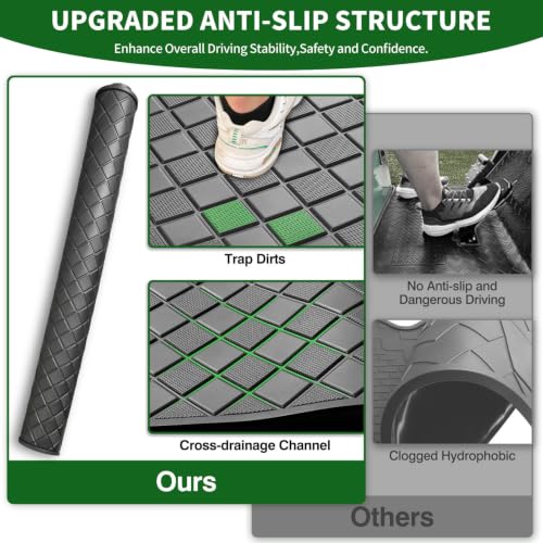Black Trim Yamaha Drive 2 Golf Cart Floor Mat 2017-Up - Precise Fit, Anti-Slip