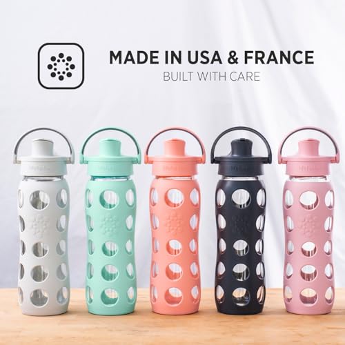 Lifefactory 22oz Glass Water Bottle with Active Flip Cap - Denim Variation