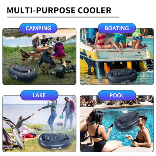 Inflatable Kayak Cooler with Cup Holders 40 QT Floating River Cooler