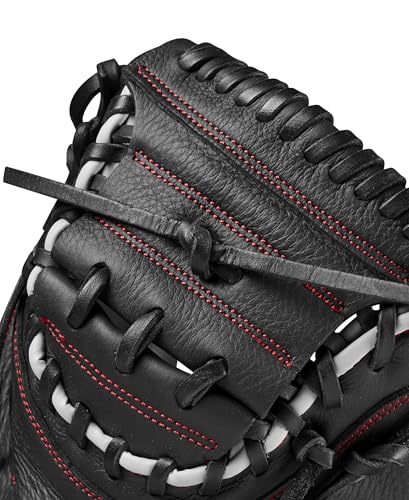 Wilson A700 32.5" Baseball Catcher's Mitt - Right Hand Throw, Black/Silver/Red