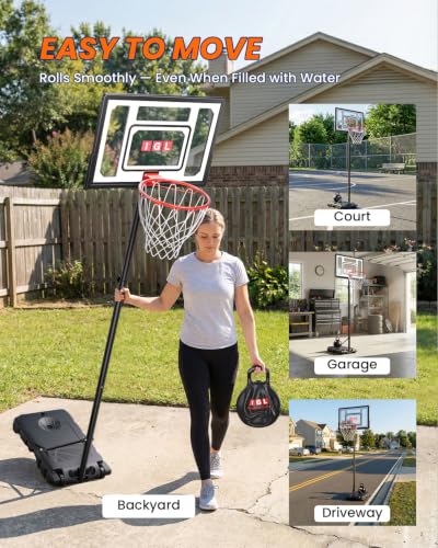 Kids Adjustable Basketball Hoop 33 Inch Portable Outdoor/Indoor Goal
