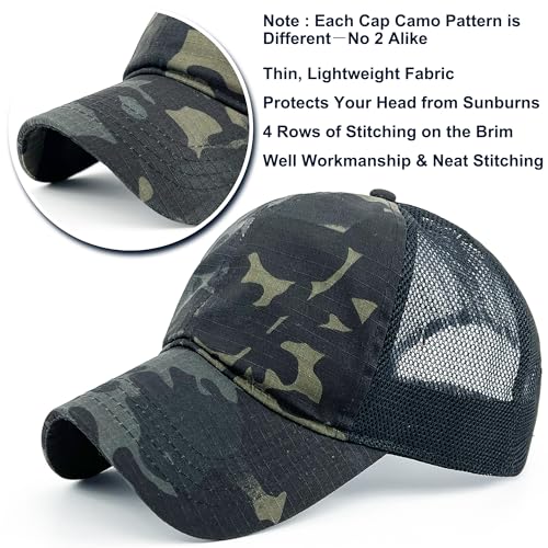 Loneshark Tactical Camo Baseball Hat - OCP Cap, One Size, Back Mesh Multicam