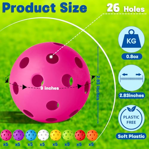 Multicolor 40 Pack Practice Baseballs Softballs Plastic Training Balls for Hitting and Pitching